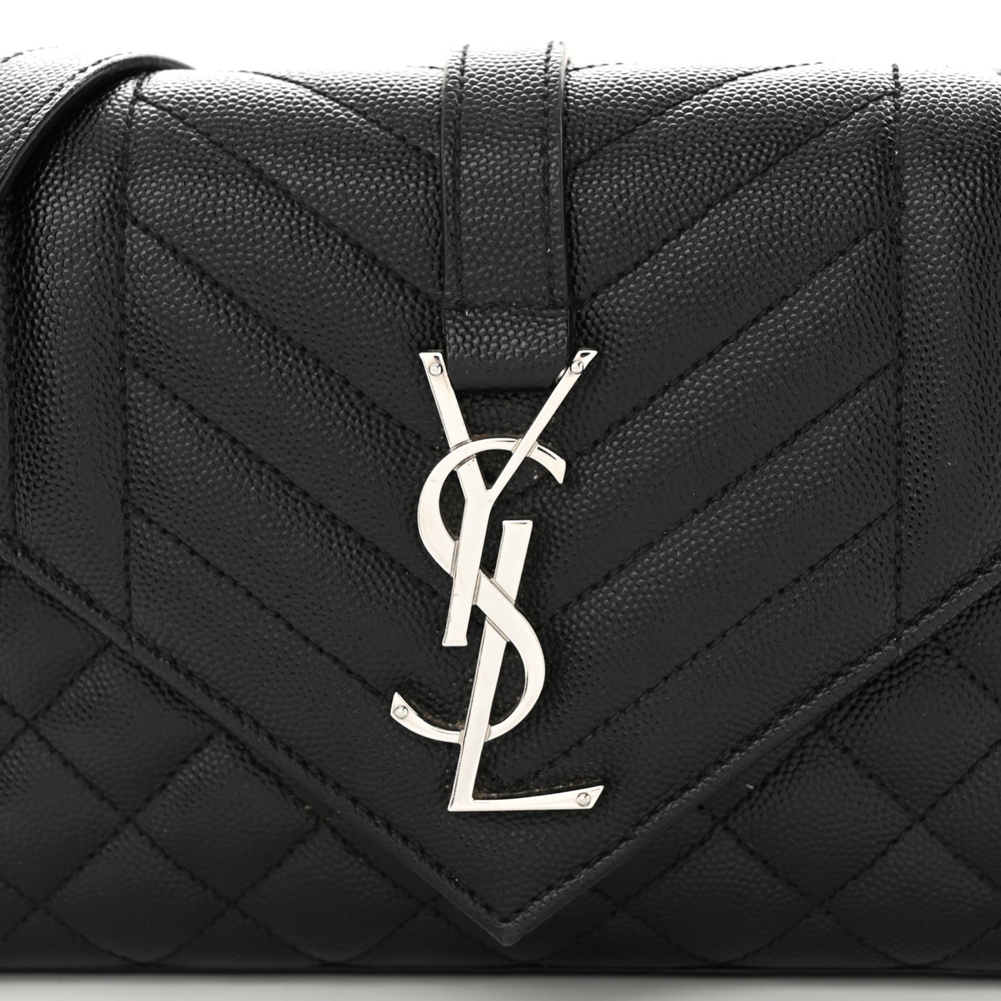 Grain De Poudre Textured Mixed Matelasse Triquilt Small Monogram Satchel Black