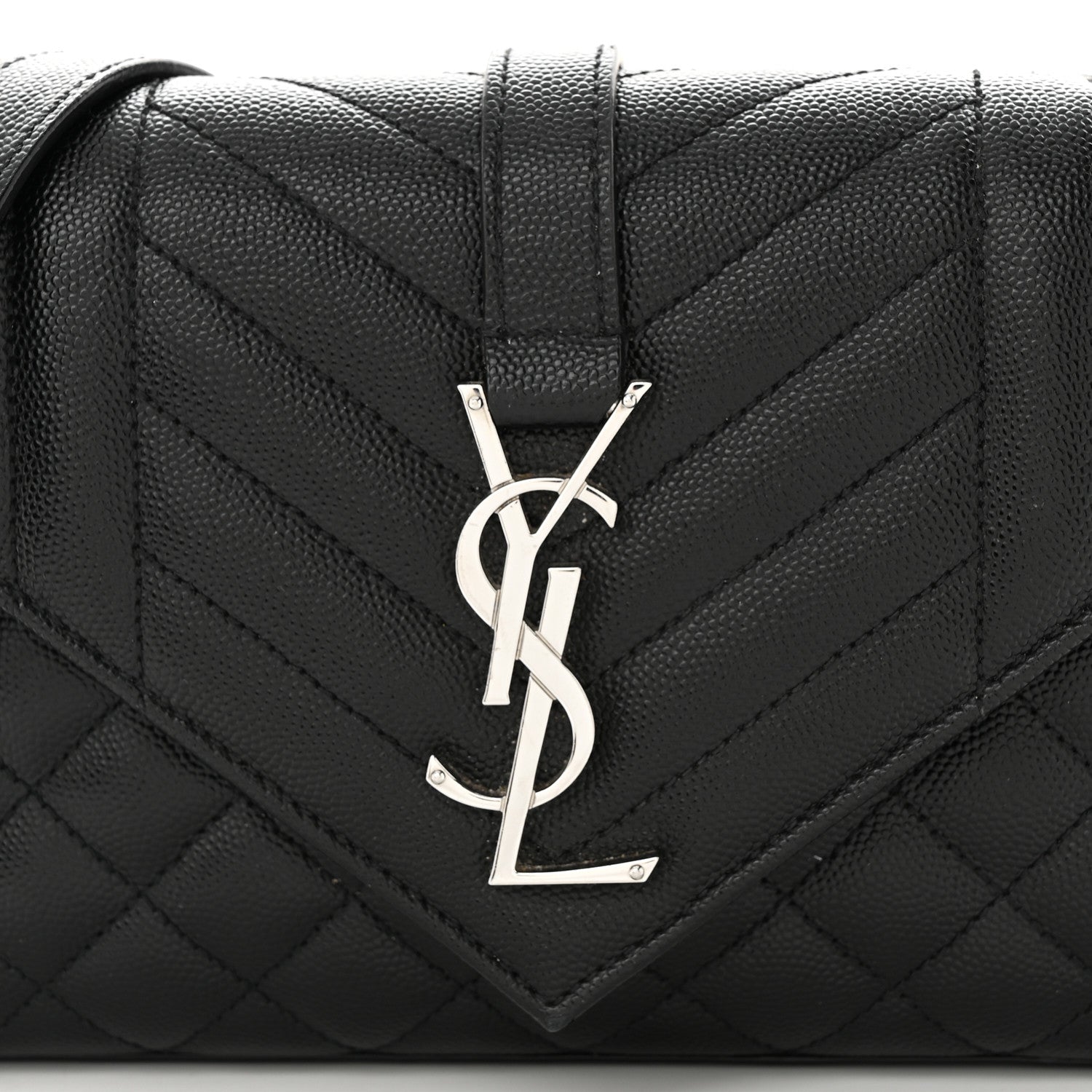 Saint Laurent Grain De Poudre Textured Mixed Matelasse Triquilt Small Monogram Satchel Black 7 of 10