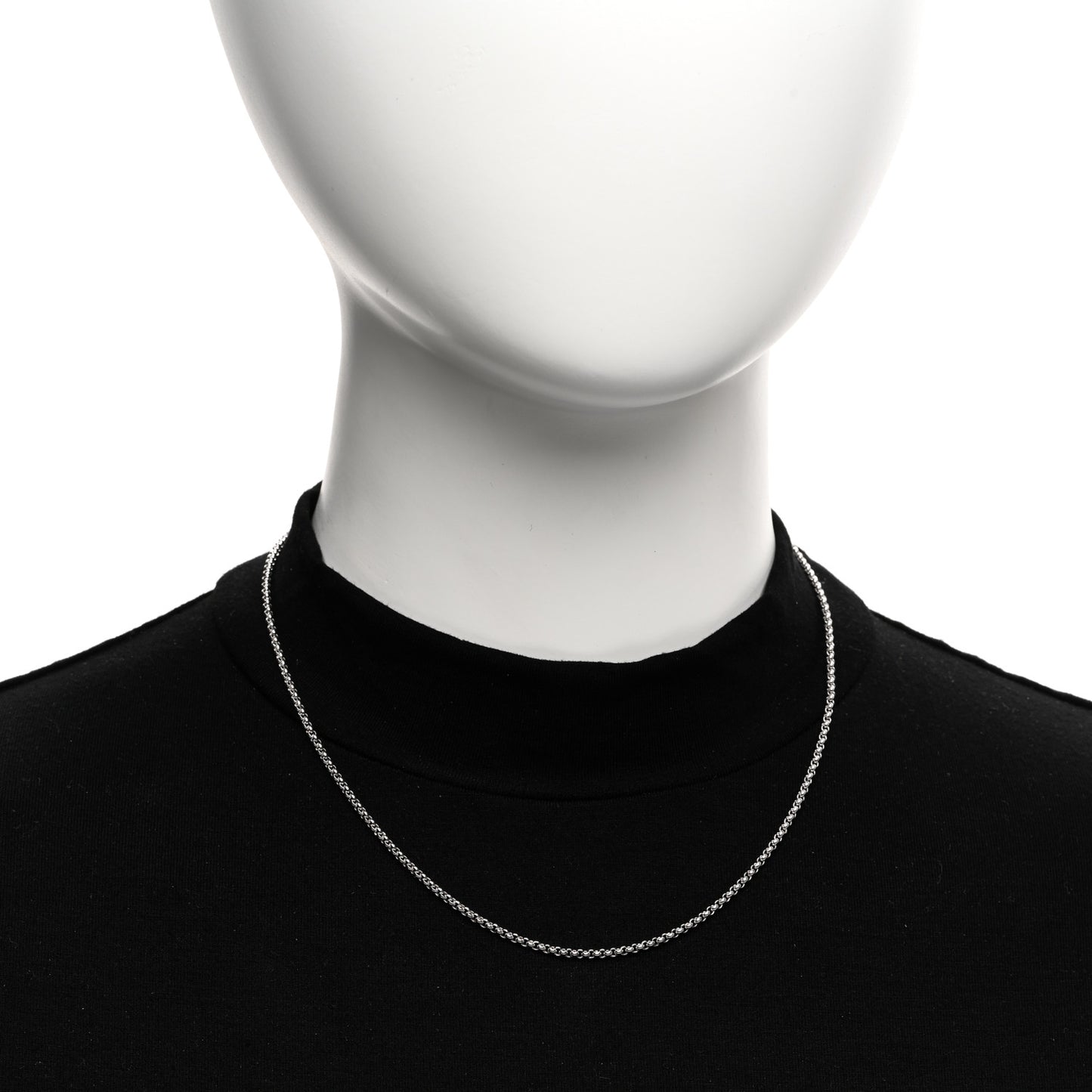 18K White Gold 2mm Chain Necklace 16"