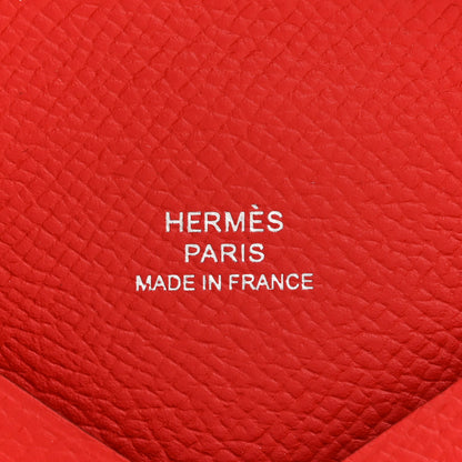 Hermes Epsom Calvi Card Case Rouge Piment 6 of 9