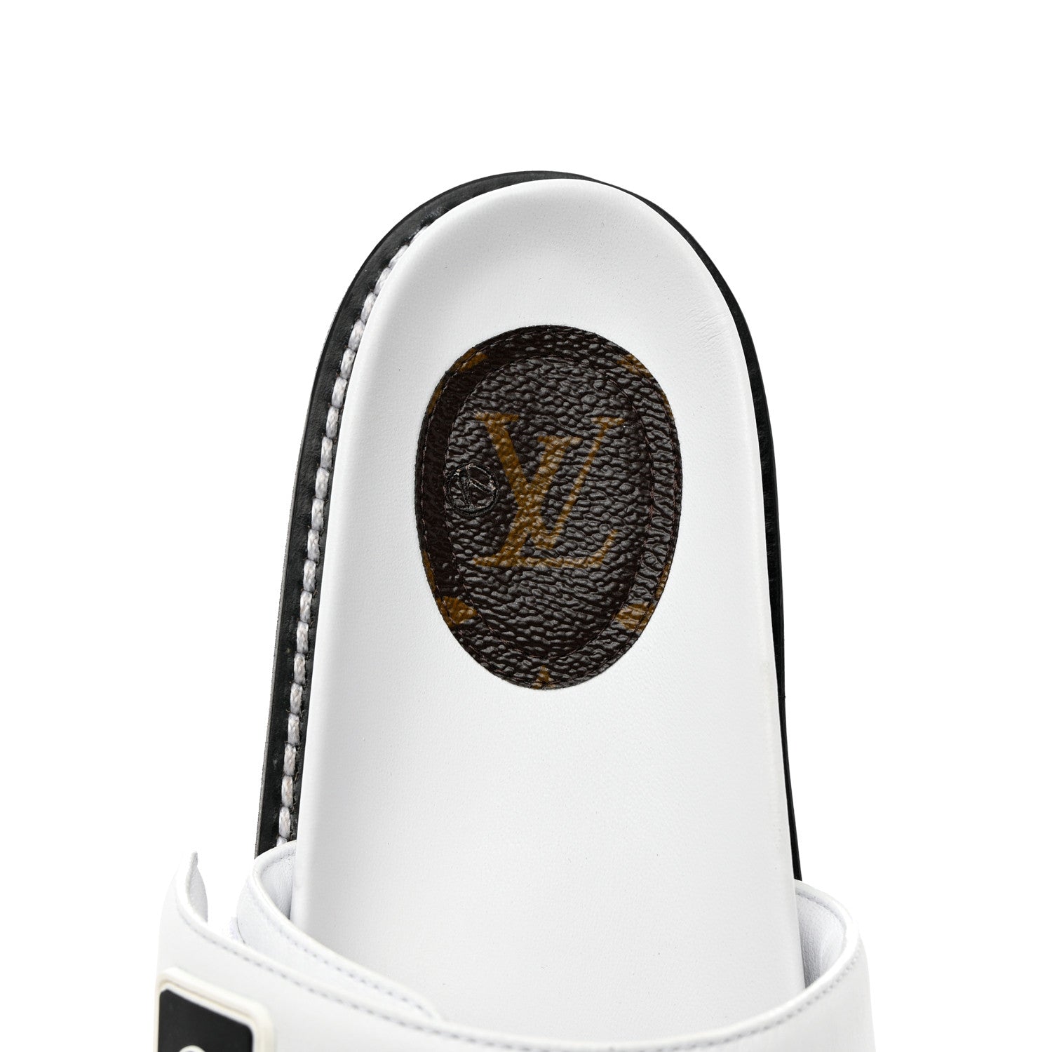 Louis Vuitton Calfskin Sunset Flat Mule Sandals 37 White 9 of 18