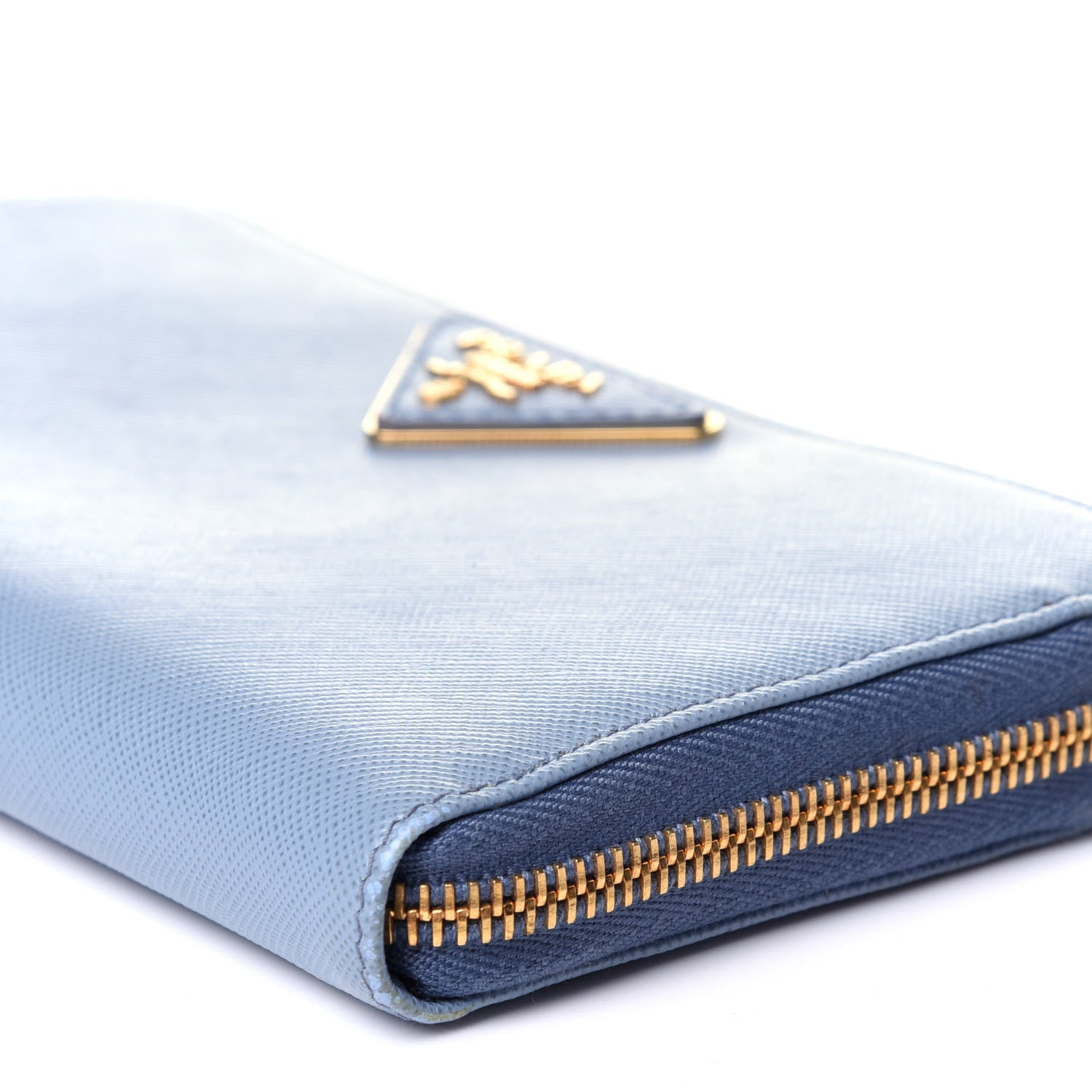Prada Saffiano Triangle Zip Around Wallet Astrale 9 of 11