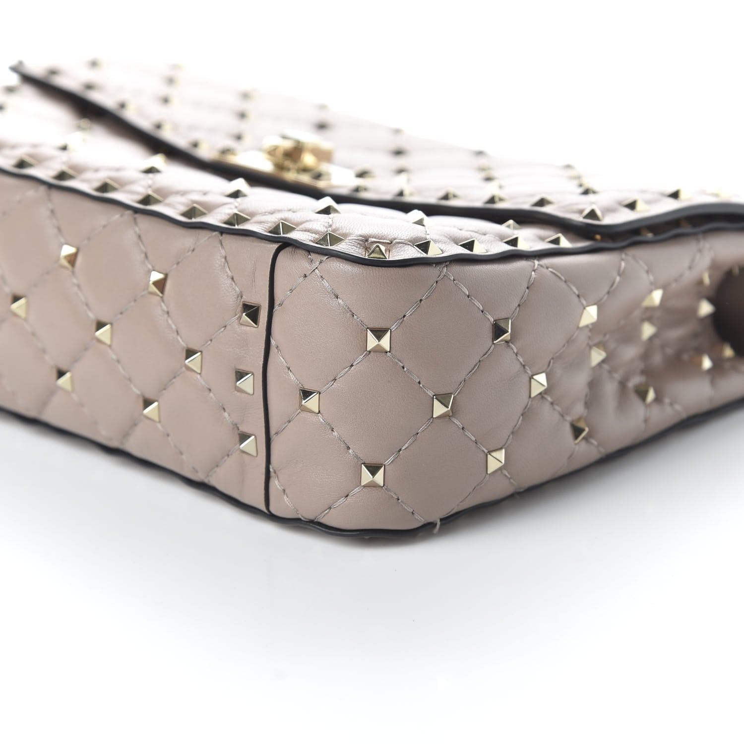 Valentino Garavani Lambskin Medium Rockstud Spike Shoulder Bag Poudre 7 of 10