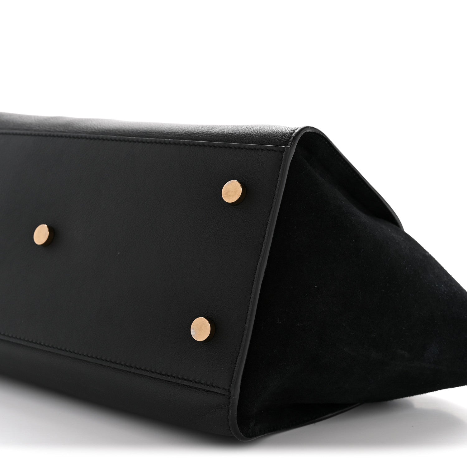Saint Laurent Calfskin Suede Small Monogram Downtown Cabas Black 10 of 12