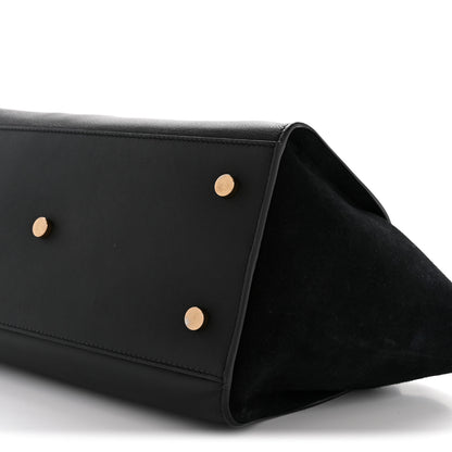 Saint Laurent Calfskin Suede Small Monogram Downtown Cabas Black 10 of 12