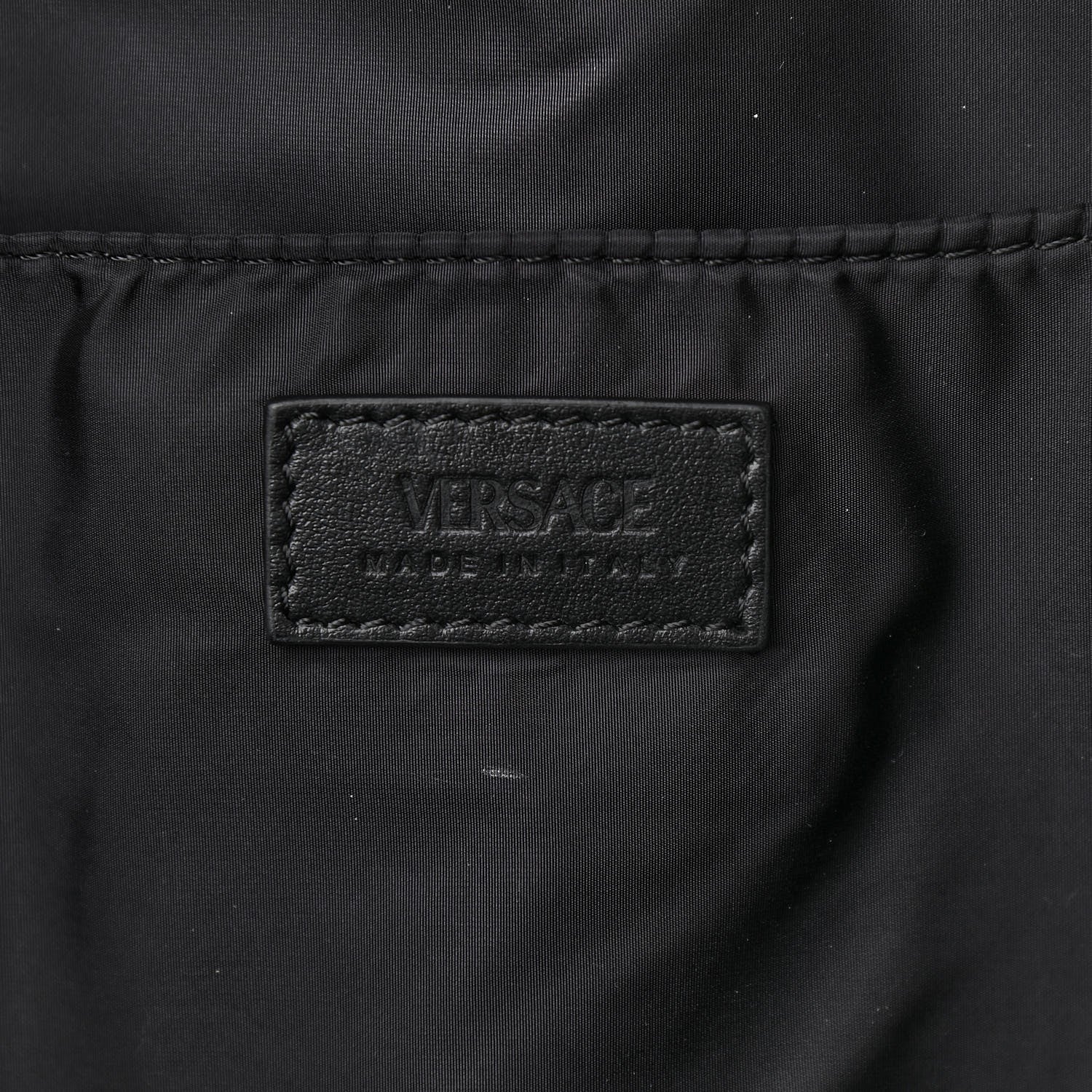 Versace Nylon Barocco Signature Print Drawstring Backpack Black 6 of 10