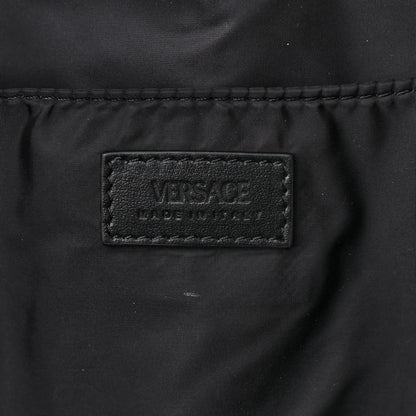 Versace Nylon Barocco Signature Print Drawstring Backpack Black 6 of 10
