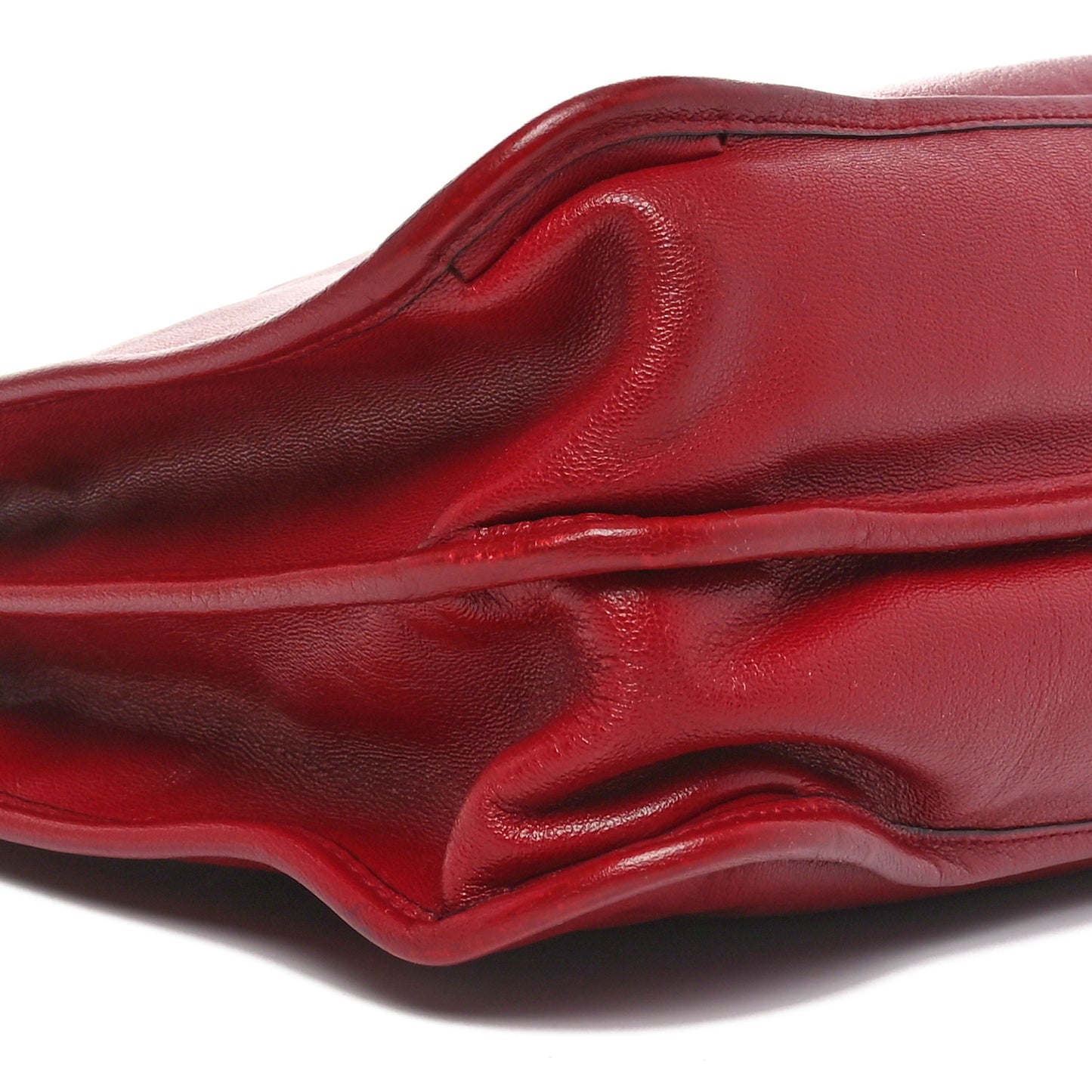 Patent Calfskin Medium Horsebit 1955 Tote Bag New Cherry Red