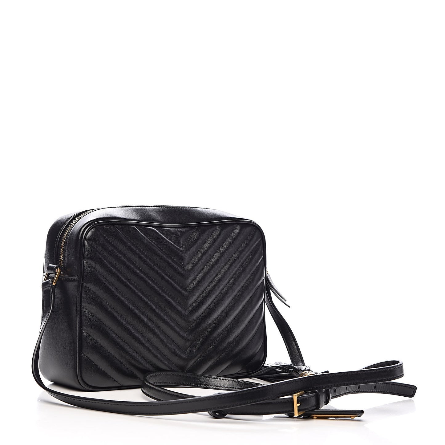Calfskin Matelasse Monogram Lou Camera Bag Black