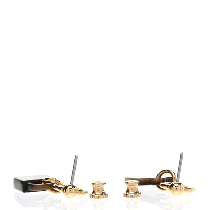Hermes Permabrass Gold Plated Buffalo Horn Fusion Amulette Maroquinier Earrings By The Sea 3 of 5