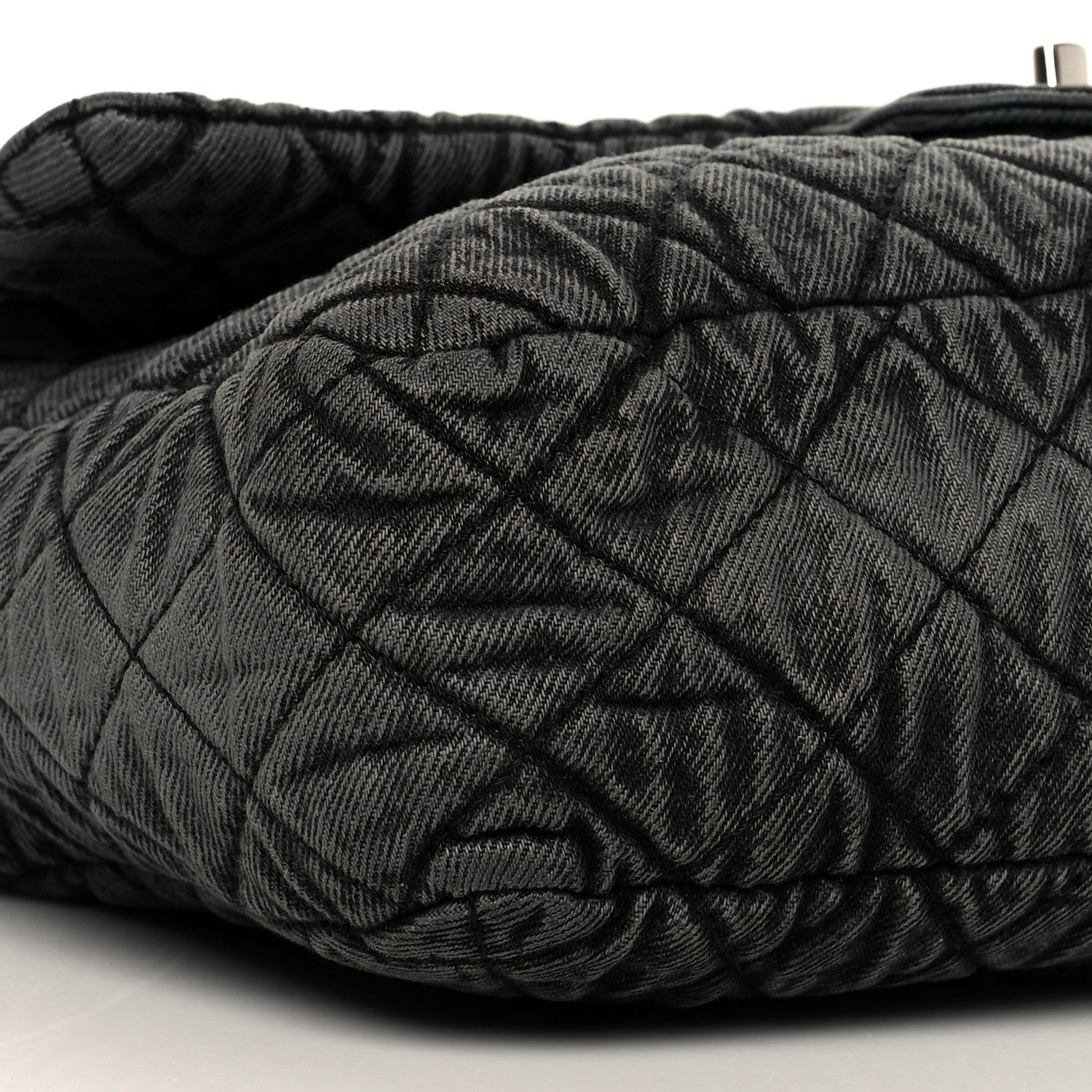 Chanel Denim Quilted Denimpression Flap Grey Black 8 of 9