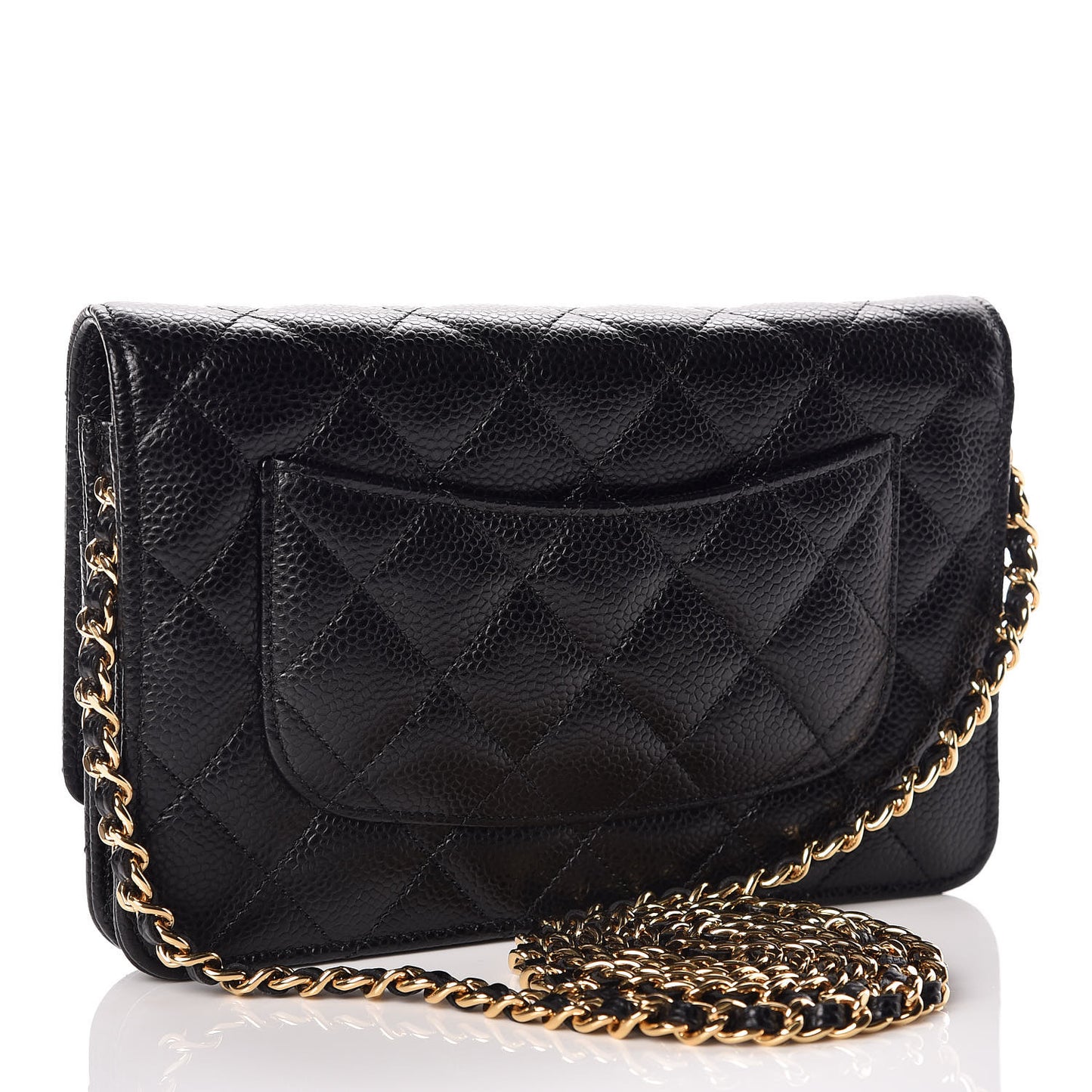 Caviar Quilted Wallet On Chain WOC Black