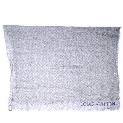 Louis Vuitton Cotton Linen Etole Damier Palm Stole Blue 5 of 8