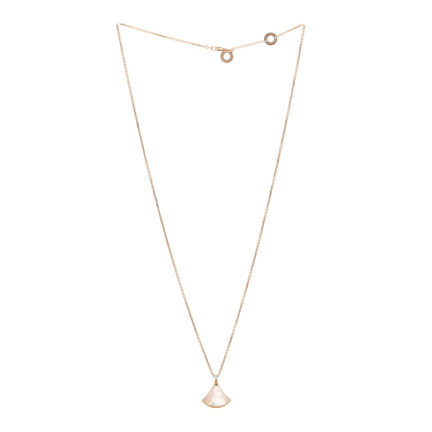 18K Rose Gold Diamond Mother of Pearl Small Divas' Dream Pendant Necklace