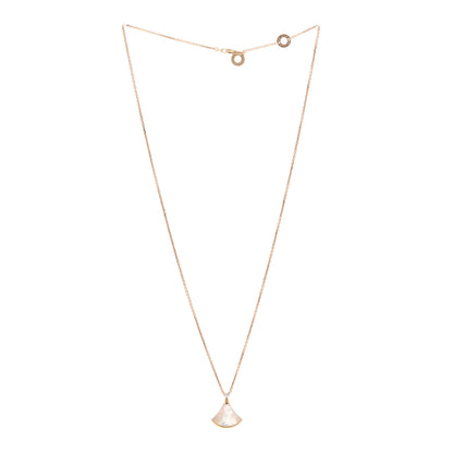 Bulgari 18K Rose Gold Diamond Mother of Pearl Small Divas' Dream Pendant Necklace 3 of 5
