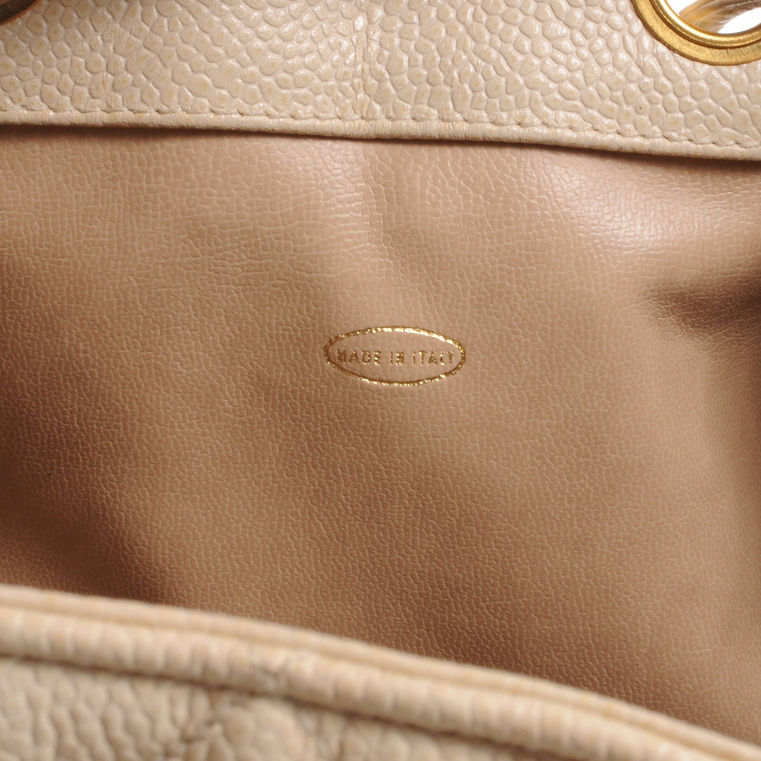 Chanel Caviar Drawstring Shoulder Bag Beige 8 of 8