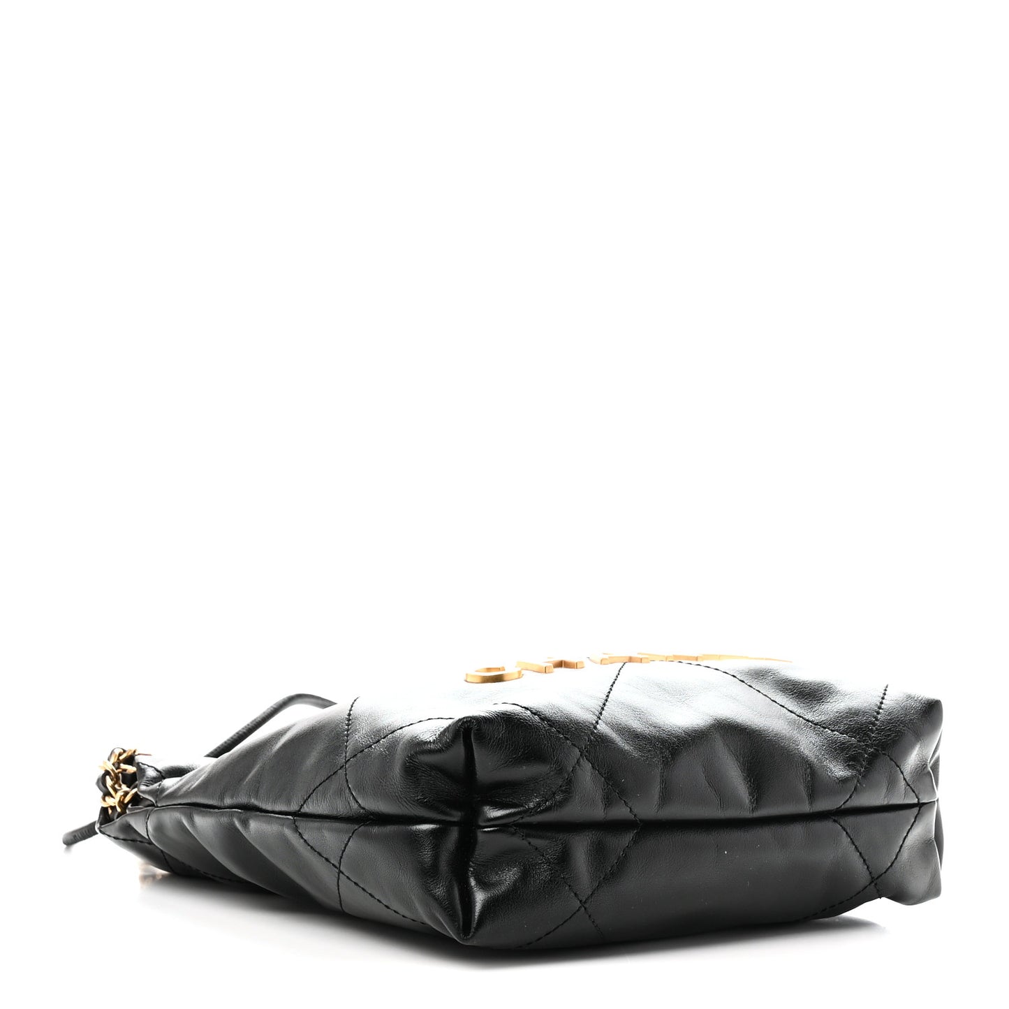 Shiny Calfskin Quilted Mini Chanel 22 Black