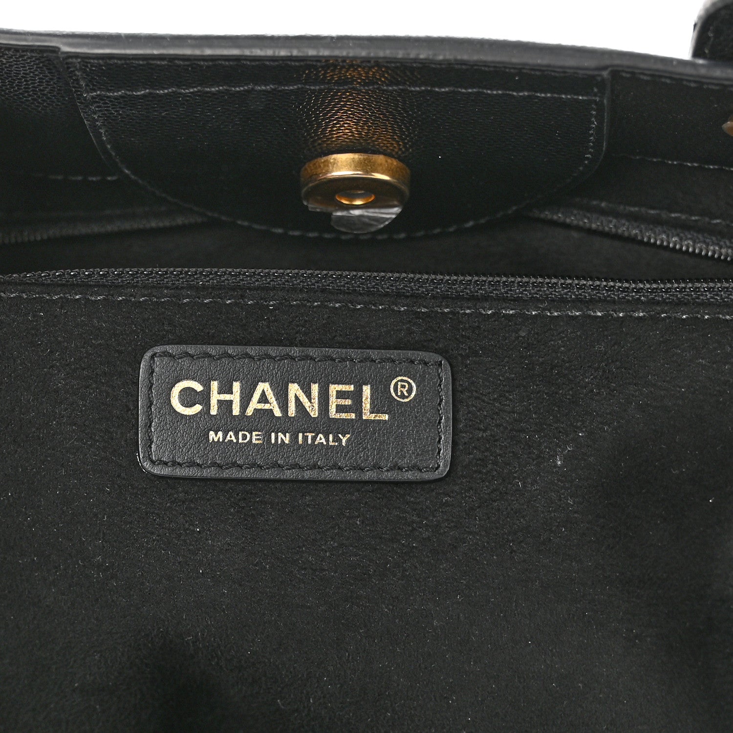Chanel Caviar Small Studded Deauville Tote Black 5 of 10