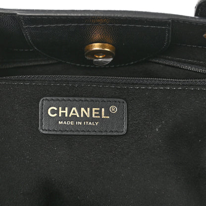 Chanel Caviar Small Studded Deauville Tote Black 5 of 10