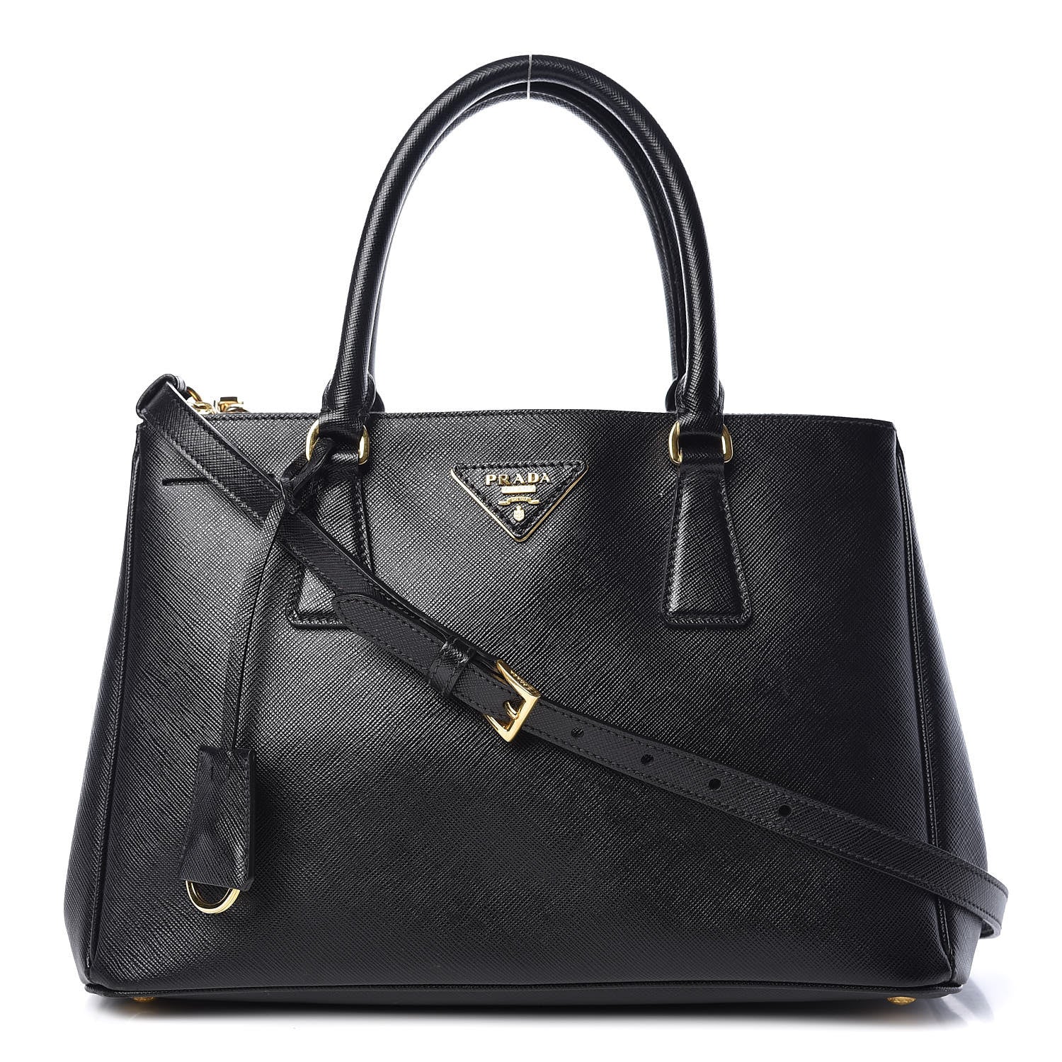 Prada Saffiano Small Galleria Double Zip Tote Black 1 of 9