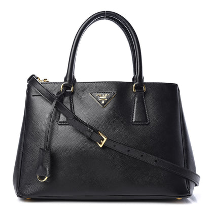 Prada Saffiano Small Galleria Double Zip Tote Black 1 of 9
