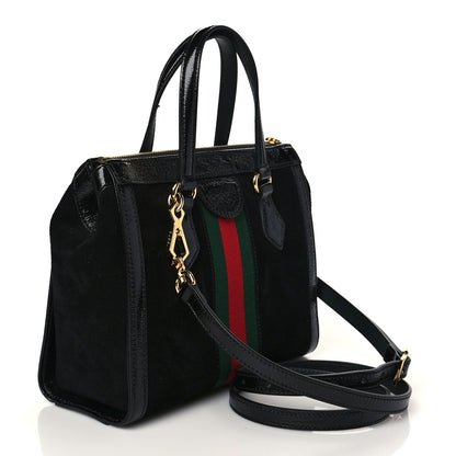 Gucci Suede Patent GG Web Small Ophidia Tote Bag Black 3 of 11