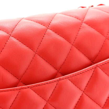 Chanel Lambskin Quilted Jumbo Double Flap Red 11 of 12