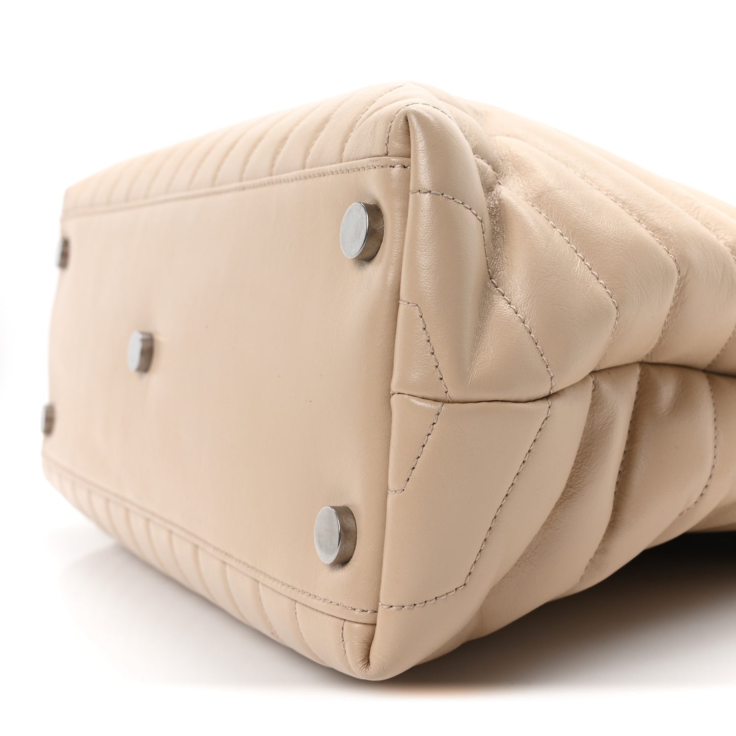 Calfskin Y Quilted Monogram Large Loulou Shopper Nude Powder