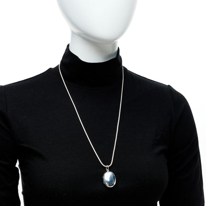 Tiffany Sterling Silver Oval Locket Pendant Necklace 2 of 6