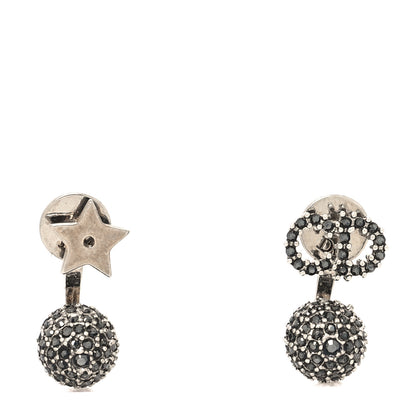 Christian Dior Crystal Star CD La Petite Tribal Earrings Silver 1 of 4