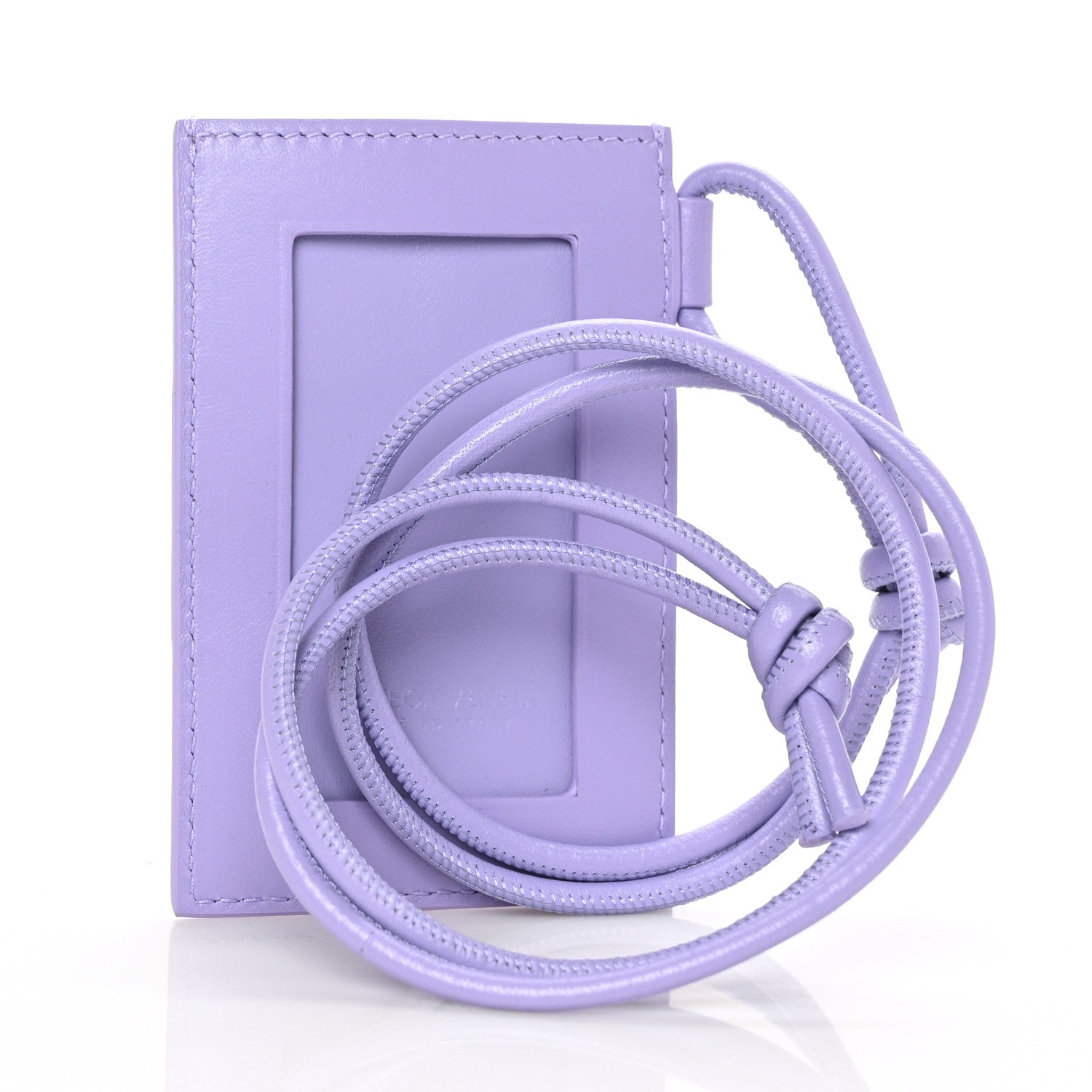 Bottega Veneta Nappa Maxi Intrecciato Card Case On Strap Wisteria