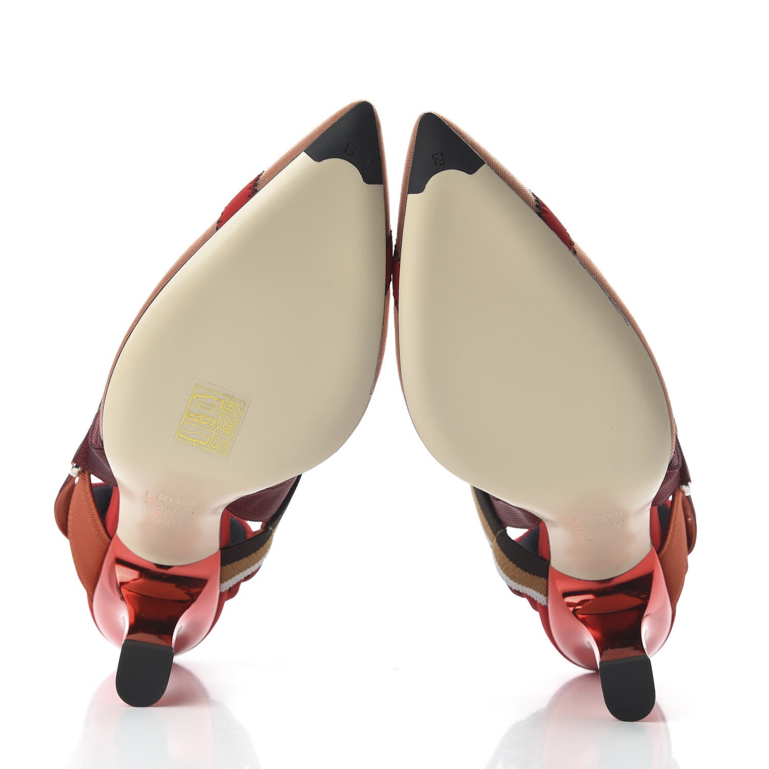 Fendi Technical Mesh Colibri 85mm Slingback Pumps 39.5 Fragola Mou Fango Ruggine 5 of 8