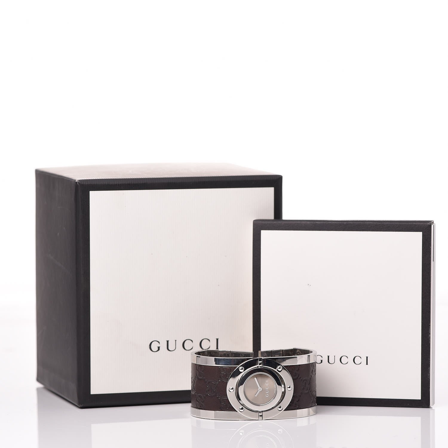 Gucci Stainless Steel Calfskin 33mm Twirl Quartz Watch Brown 8 of 8