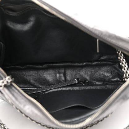 Chanel Metallic Aged Calfskin Quilted Large Reissue Camera Case Silver 5 of 12