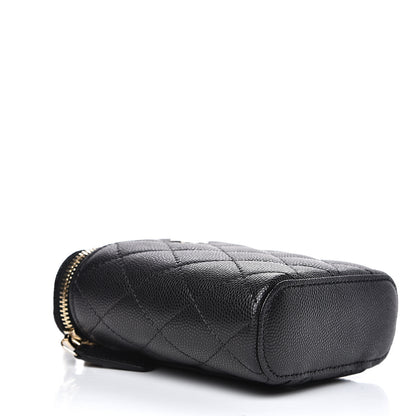 Chanel Caviar Quilted Small Vertical Coco Beauty Vanity Case With Chain Black 4 of 10