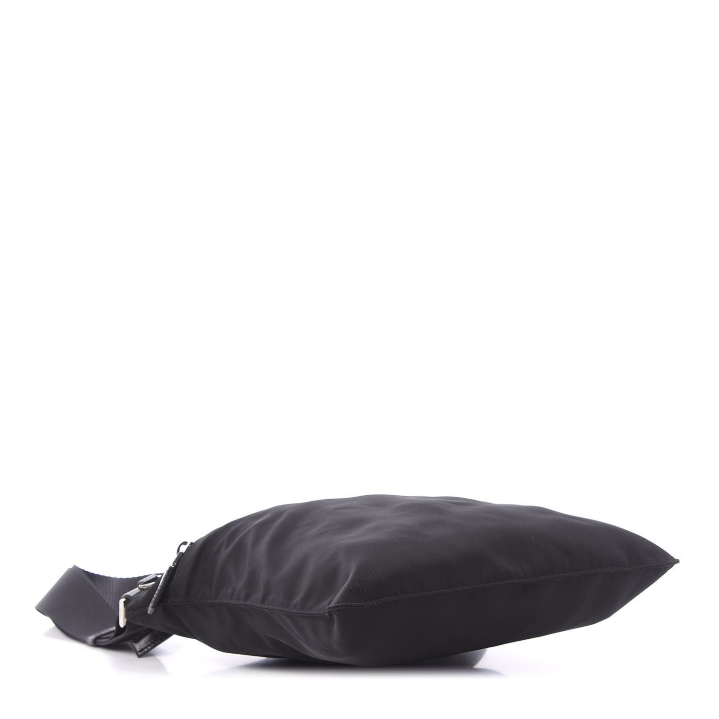 Nylon Flat Messenger Bag Black