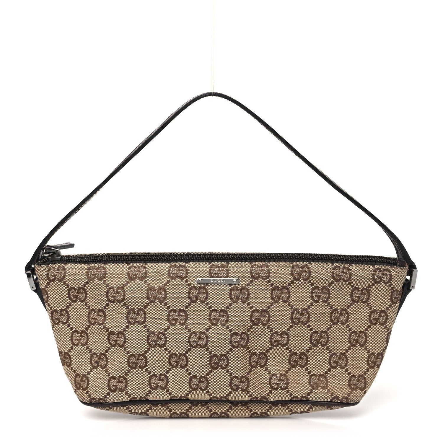 Gucci Monogram Web Boat Pochette Brown 1 of 12