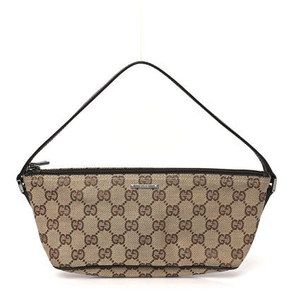 Gucci Monogram Web Boat Pochette Brown 1 of 12