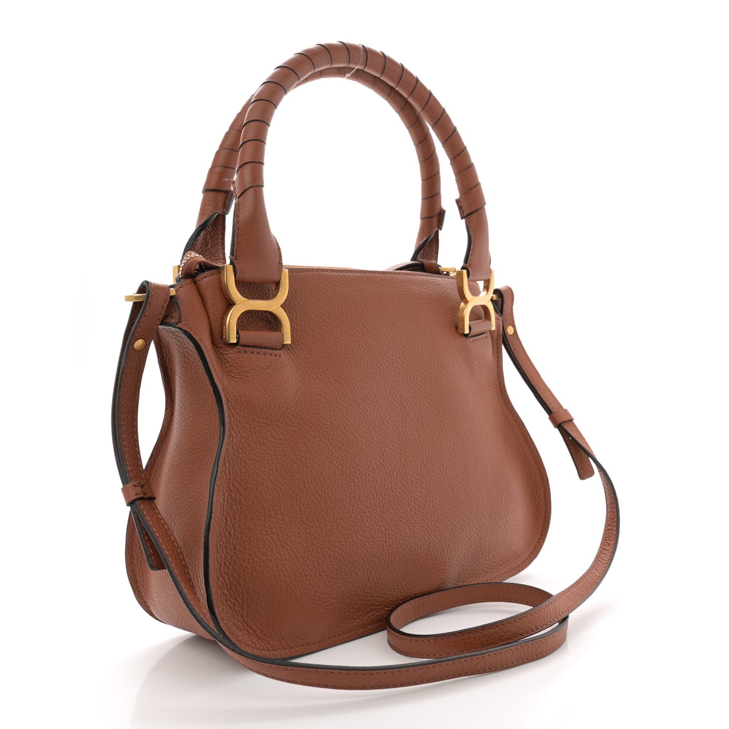 Calfskin Small Marcie Satchel Tan