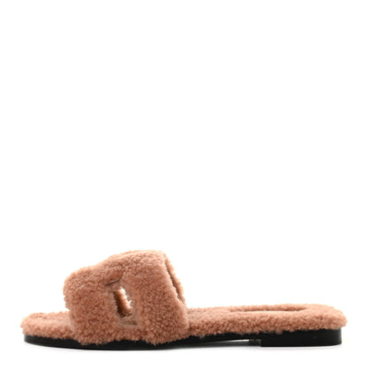 Hermes Woolskin Oran Sandals 36.5 Rose Aube 1 of 7