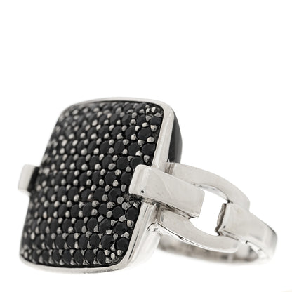John Hardy Sterling Silver Black Sapphire Classic Chain Lava Square Ring 54 7 3 of 5