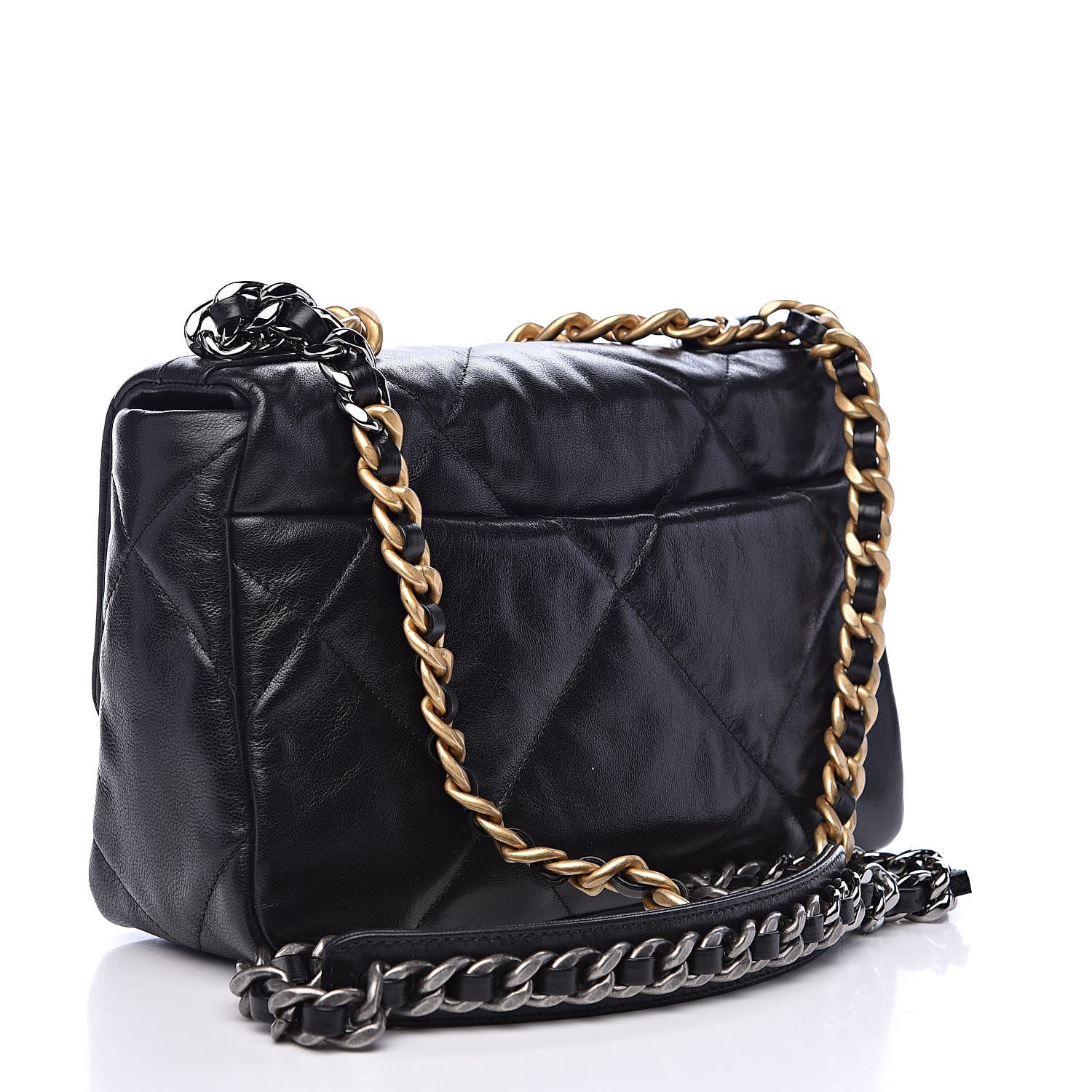 Chanel Goatskin Quilted Medium 19 Flap Black 3 of 11