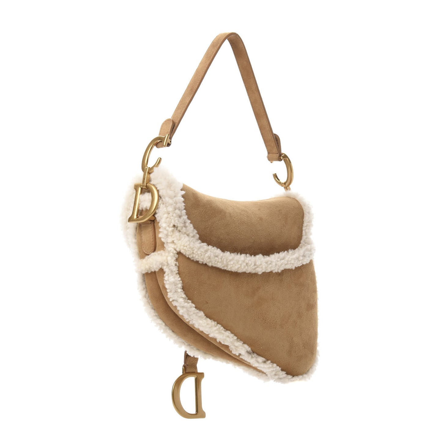 Shearling Saddle Bag Camel