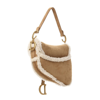 Christian Dior Shearling Saddle Bag Camel 3 of 10