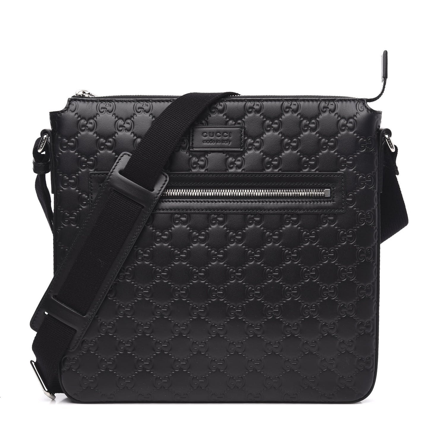 Guccissima Signature Medium Flat Messenger Bag Black