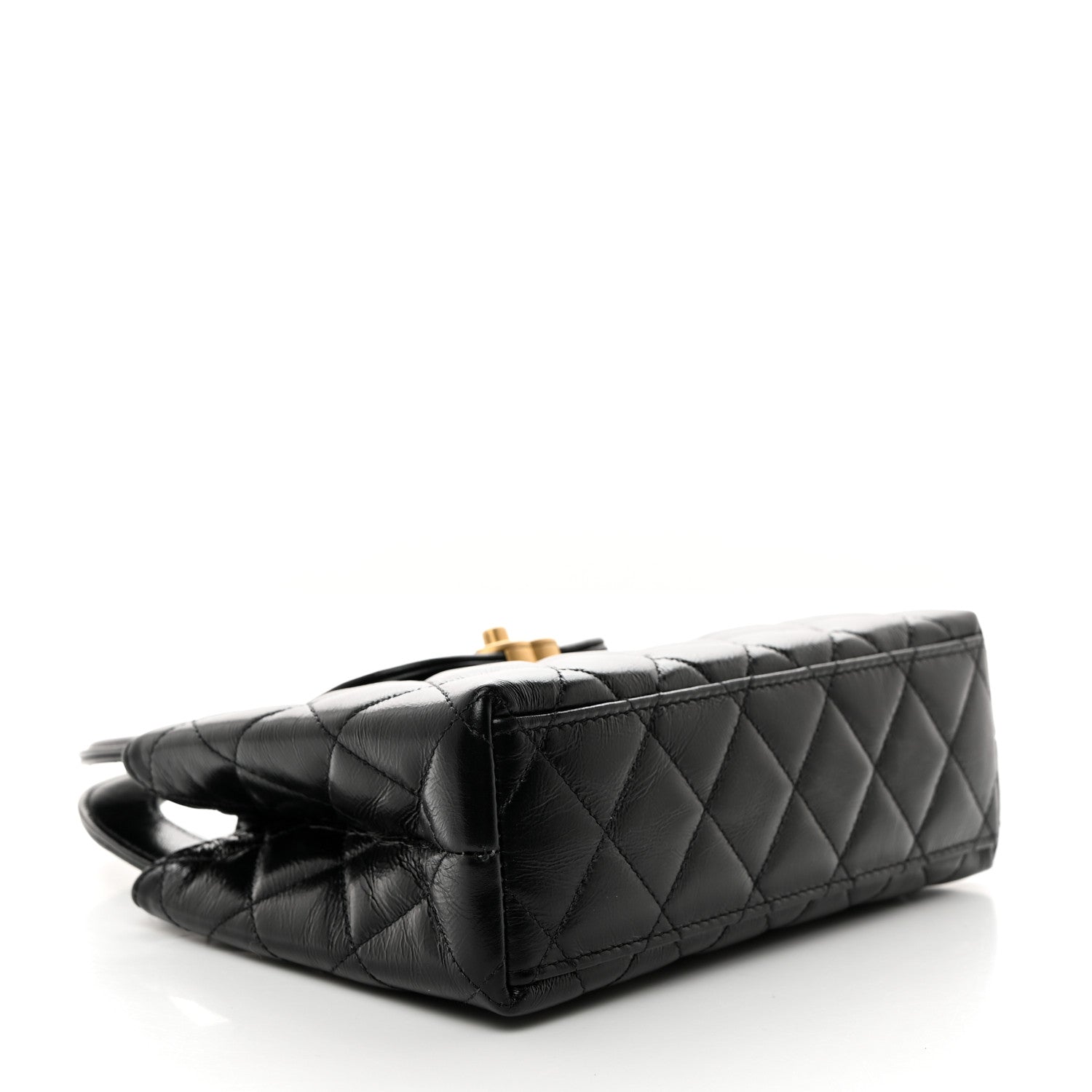 Chanel Shiny Aged Calfskin Quilted Nano Kelly Shopper Black 4 of 10