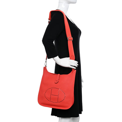 Hermes Taurillon Clemence Evelyne III PM Capucine 2 of 14