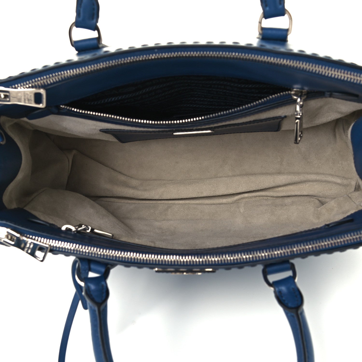 Prada City Calf Hand Stitched Medium Galleria Double Zip Tote Bleuette 5 of 10