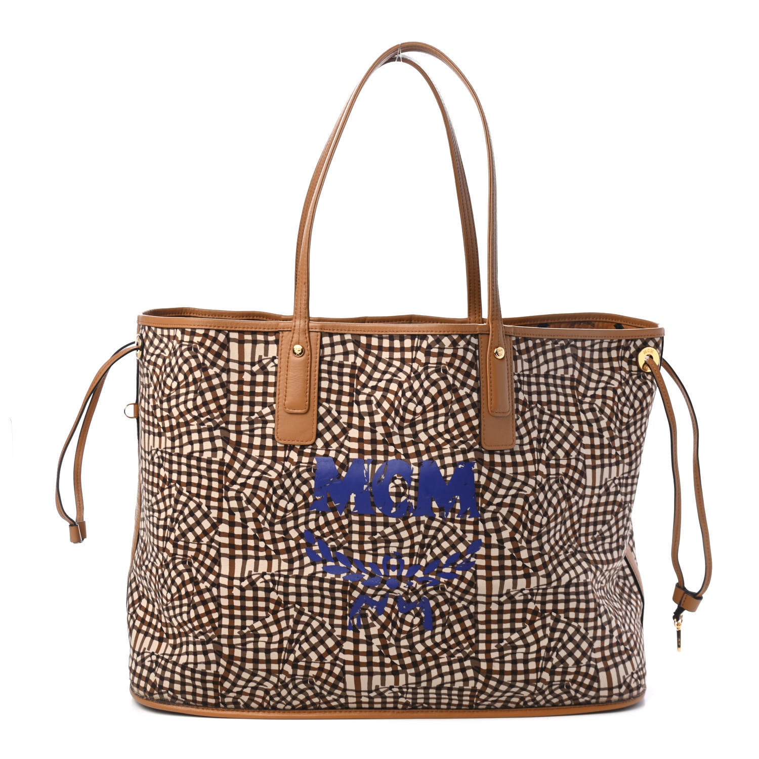 MCM Visetos Large Liz Reversible Shopper Tote Cognac 5 of 8