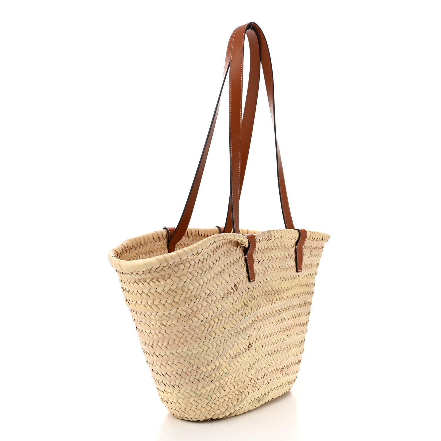 Celine Raffia Calfskin Triomphe Medium Panier Tan 3 of 9